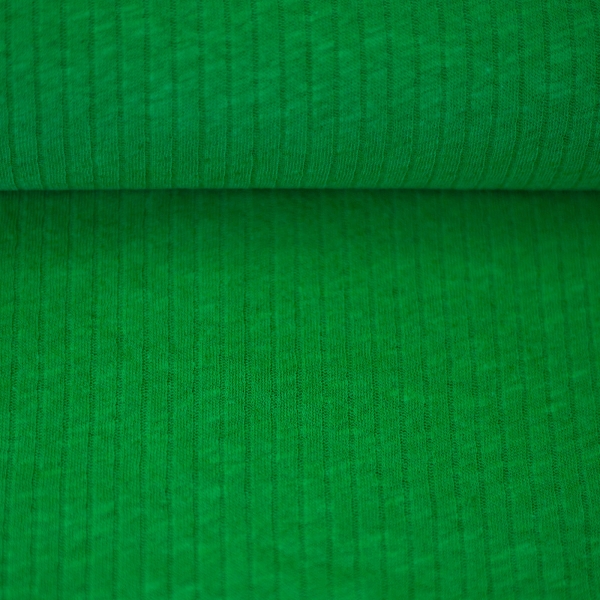 Rippstrick - Rippjersey - Leinen - Baumwolle - grün